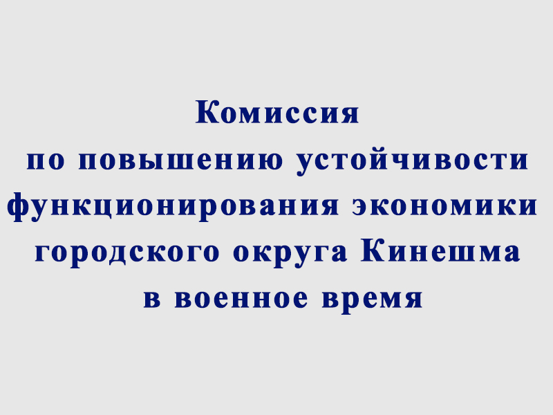 Внеочередное заседание комиссии по повышению устойчивости функционирования экономики городского округа Кинешма в военное время.